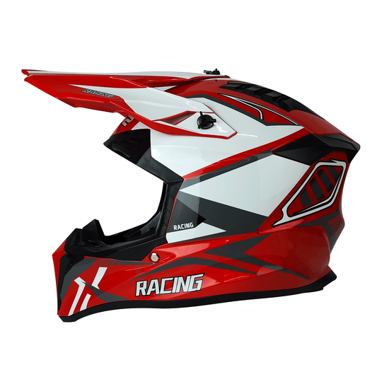 CASCO CROSS ROJO/BLANCO BRILLO RACING DOT WLT127 HS2 "L"