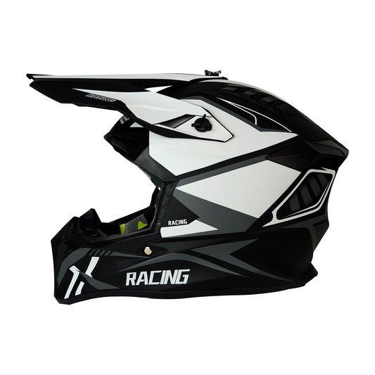 CASCO CROSS NEGRO/BLANCO MATE DOT RACING HS2 WLT127 "S"