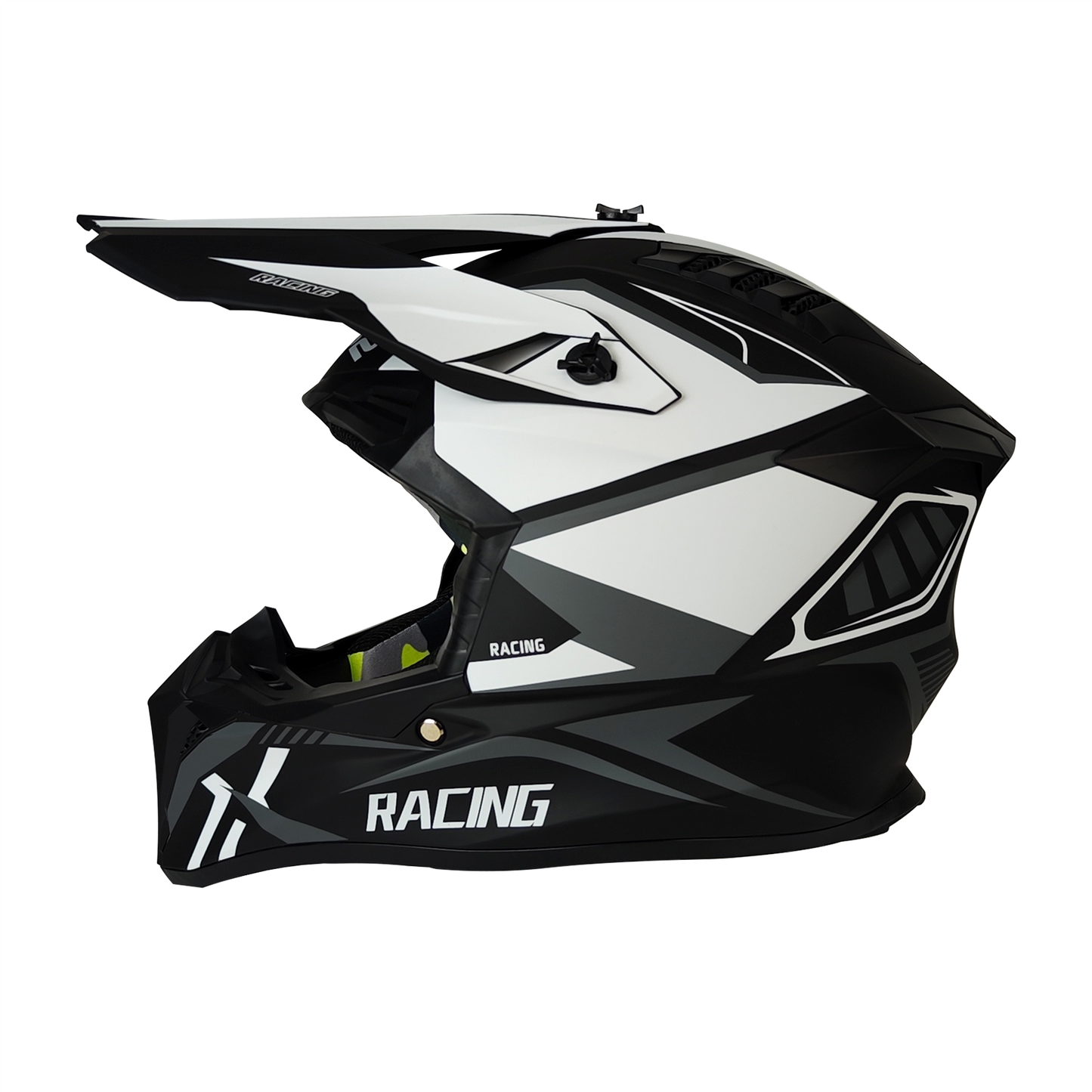 CASCO CROSS NEGRO/BLANCO MATE DOT RACING HS2 "XXL"