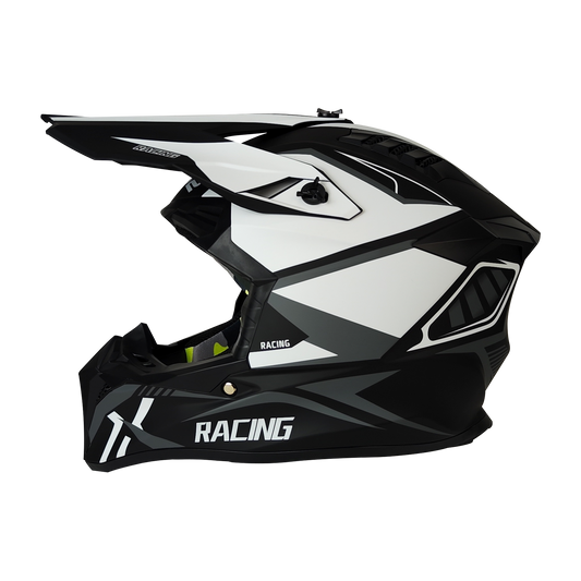 CASCO CROSS NEGRO/BLANCO MATE DOT RACING HS2 WLT127 "M"