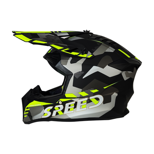 CASCO CROSS NEGRO/AMARILLO MATE DOT SPEED HS2 "M"