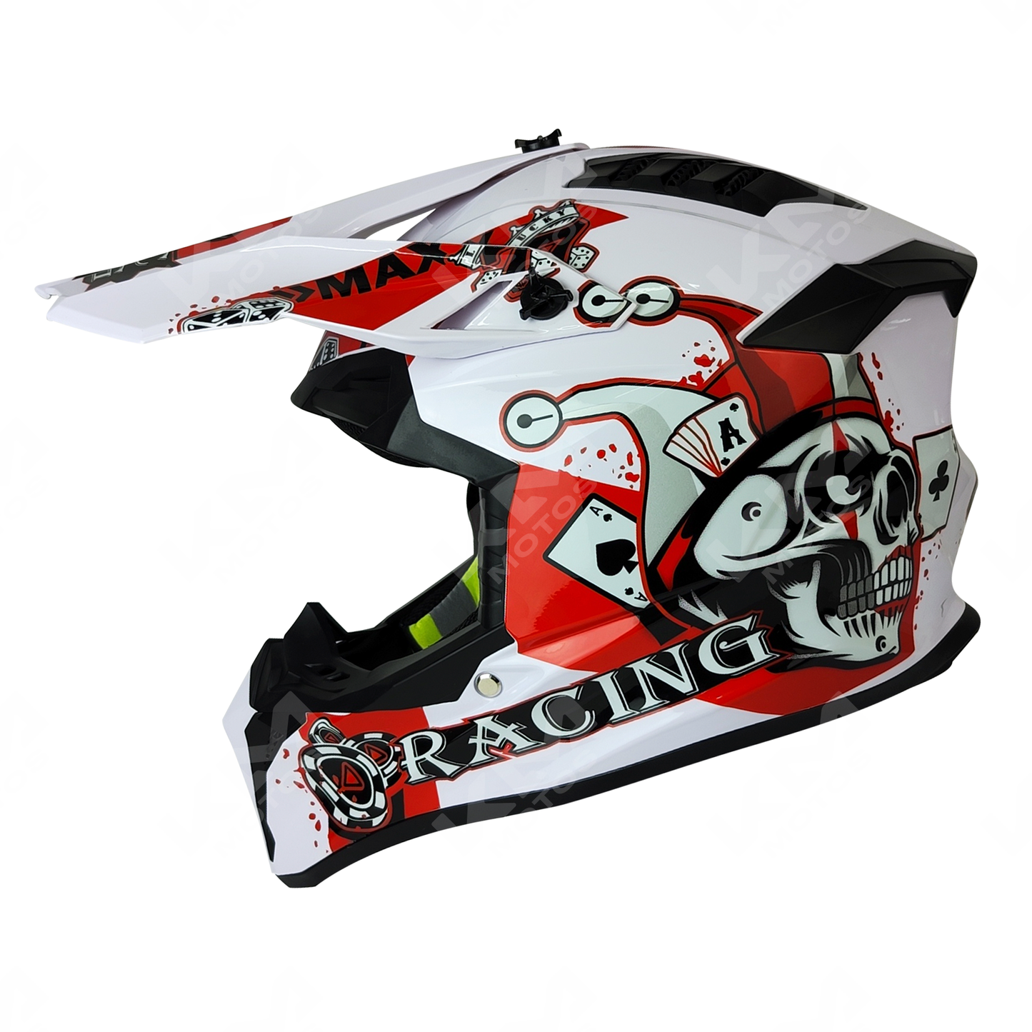 CASCO CROSS BLANCO/ROJO DOT SKULL HS2 WLT189/WLT127 S