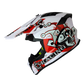 Casco Cross BLanco/Rojo Dot Skull HS2 "XXL" - KMMOTOSHN