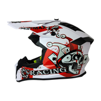CASCO CROSS BLANCO/ROJO DOT SKULL HS2 WLT189/WLT127 "M"