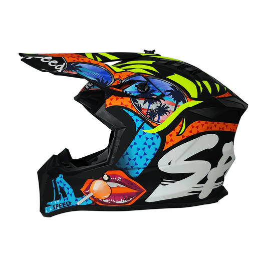 CASCO CROSS NEGRO MATE DOT BEACH HS2 "XL"