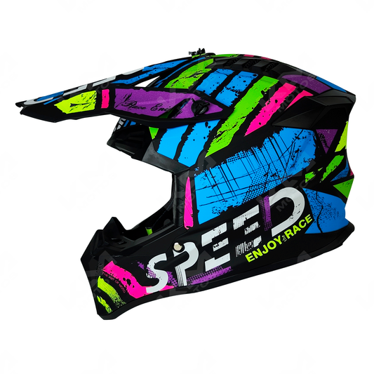 CASCO CROSS NEGRO MULTICOLOR DOT ENJOY HS2 WLT189/WLT127 S