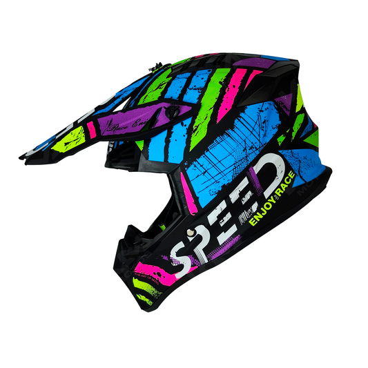 CASCO CROSS NEGRO MULTICOLOR DOT ENJOY HS2 WLT189/WLT127 "M"