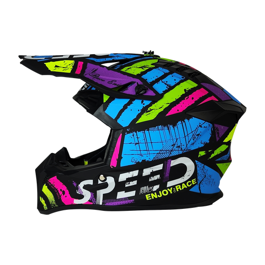 CASCO CROSS NEGRO MULTICOLOR DOT ENJOY HS2 WLT189/WLT127 "M"