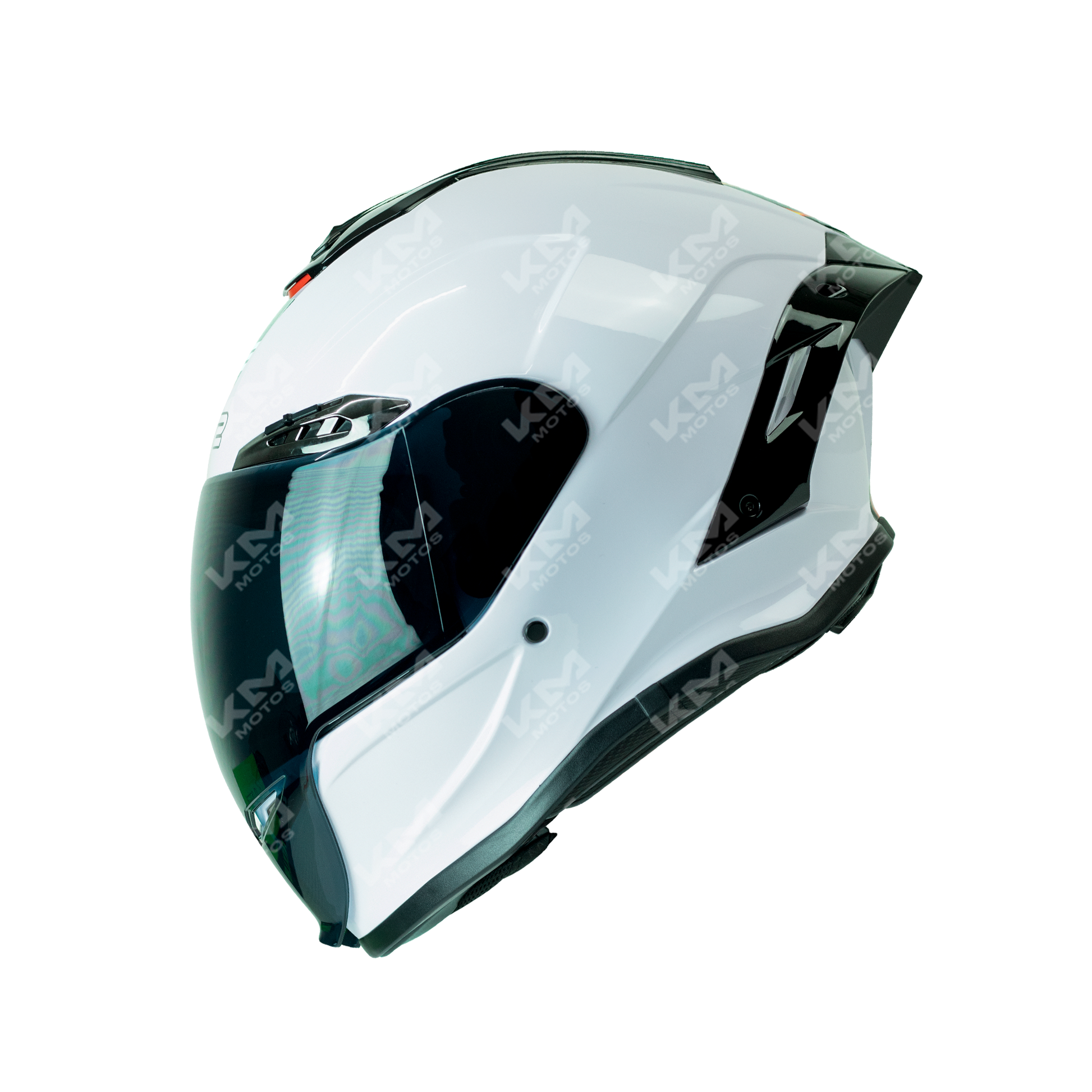 CASCO CERRADO BLANCO BRILLO SOLID WLT109L DOT HS2 KMS V.N. "S" - KMMOTOSHN