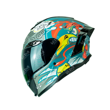 CASCO CERRADO GRIS/AZUL MATE LOONEY WLT109L DOT HS2 KMS V.N. "M"