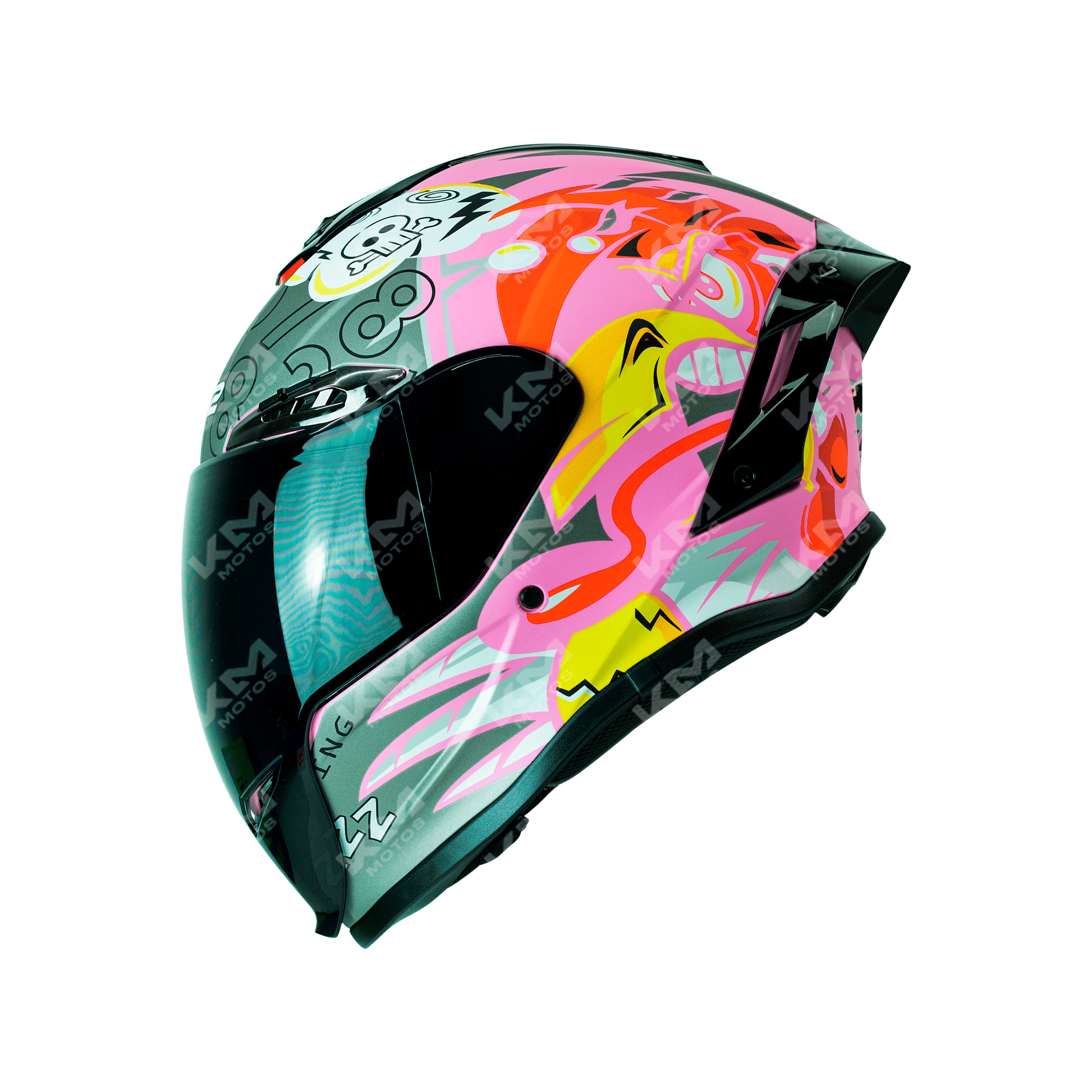 CASCO CERRADO ROSADO MATE LOONEY WLT109L DOT HS2 KMS V.N. "L" - KMMOTOSHN