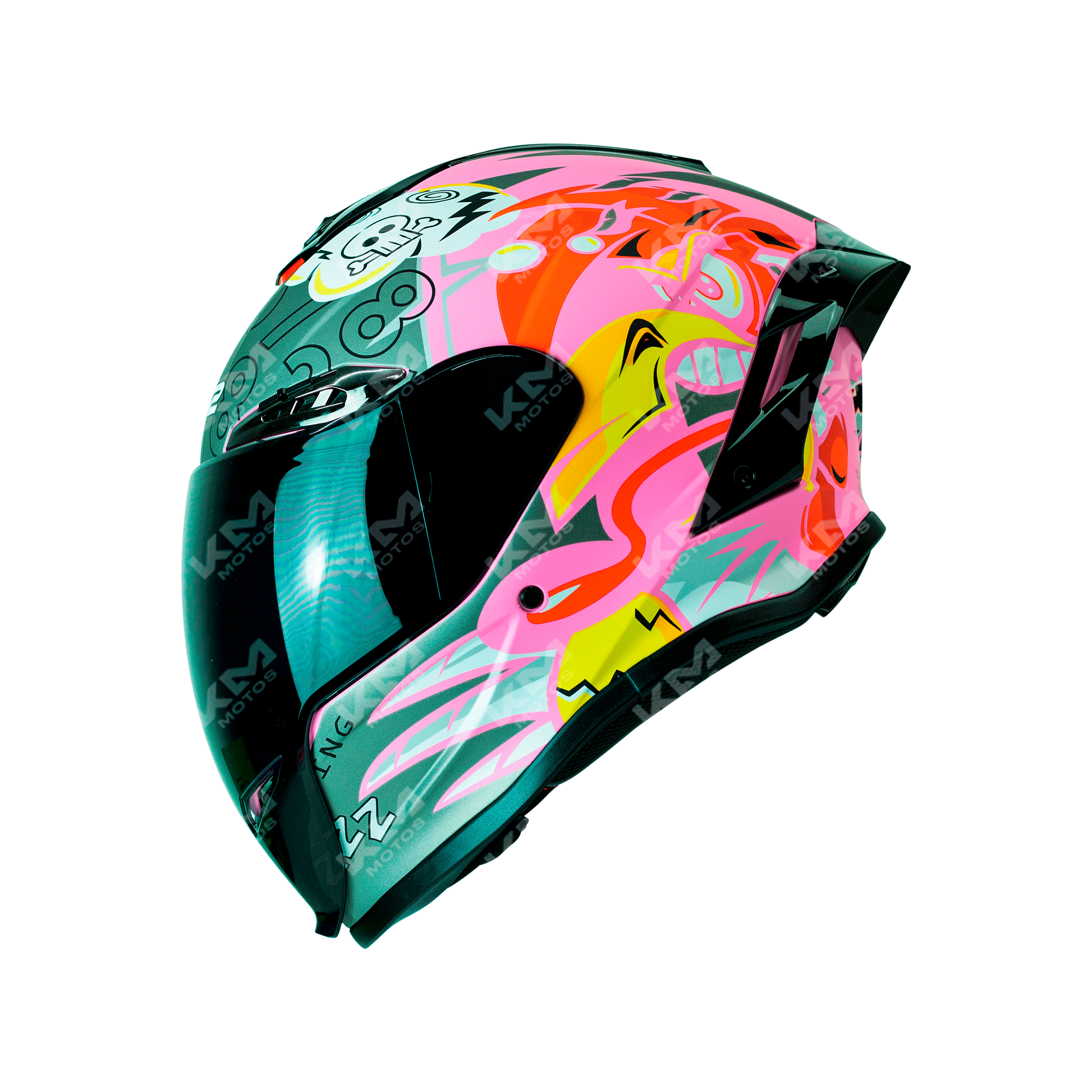 CASCO CERRADO ROSADO MATE LOONEY WLT109L DOT HS2 KMS V.N. "S" - KMMOTOSHN