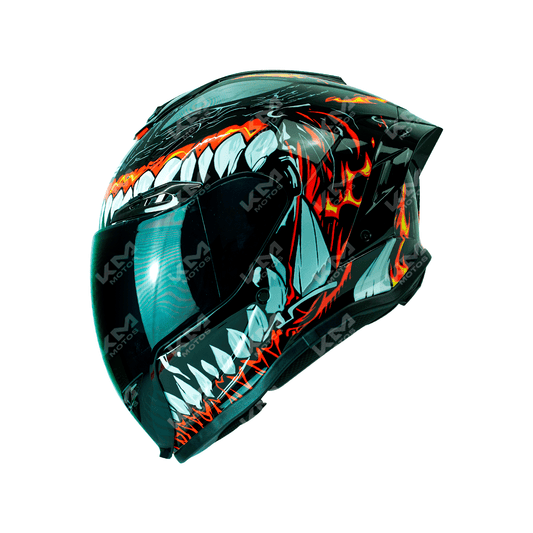 CASCO CERRADO NEGRO VENON LS02 WLT109L DOT HS2 KMS V.N. "XXL"