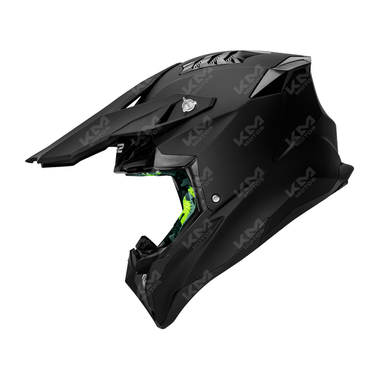Casco cross negro mate solid DOT WLT189 HS2 talla XXL
