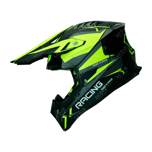 CASCO CROSS NEGRO/AMARILLO MATE SPEED/RACING DOT WLT189 HS2 "XL"