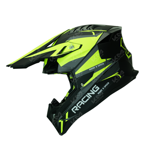 CASCO CROSS NEGRO/AMARILLO MATE SPEED/RACING DOT WLT189 HS2 "M"
