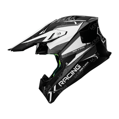 CASCO CROSS NEGRO/BLANCO MATE RANCING LS02 DOT WLT189 HS2 "L"