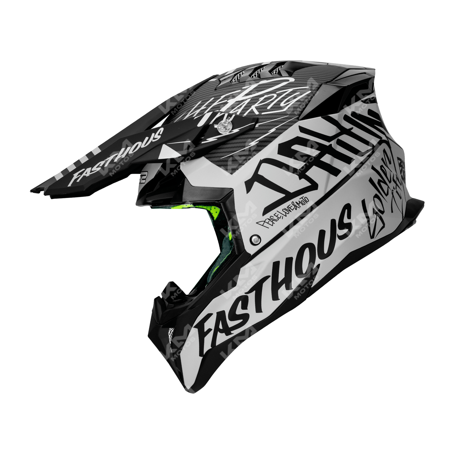CASCO CROSS NEGRO/BLANCO MATE FASTHOUSE DOT WLT189 HS2 "XL"