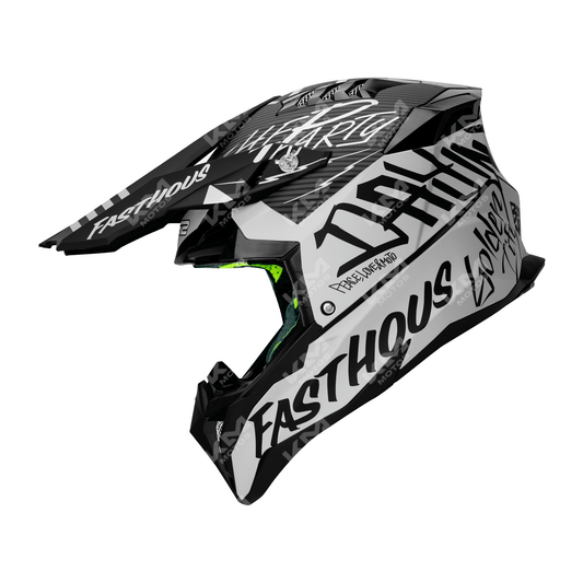 CASCO CROSS NEGRO/BLANCO MATE FASTHOUSE DOT WLT189 HS2 "XL"