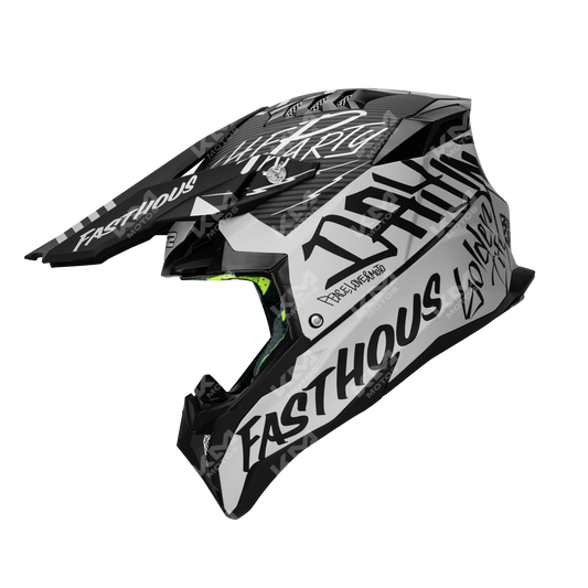CASCO CROSS NEGRO/BLANCO MATE FASTHOUSE DOT WLT189 HS2 "M"