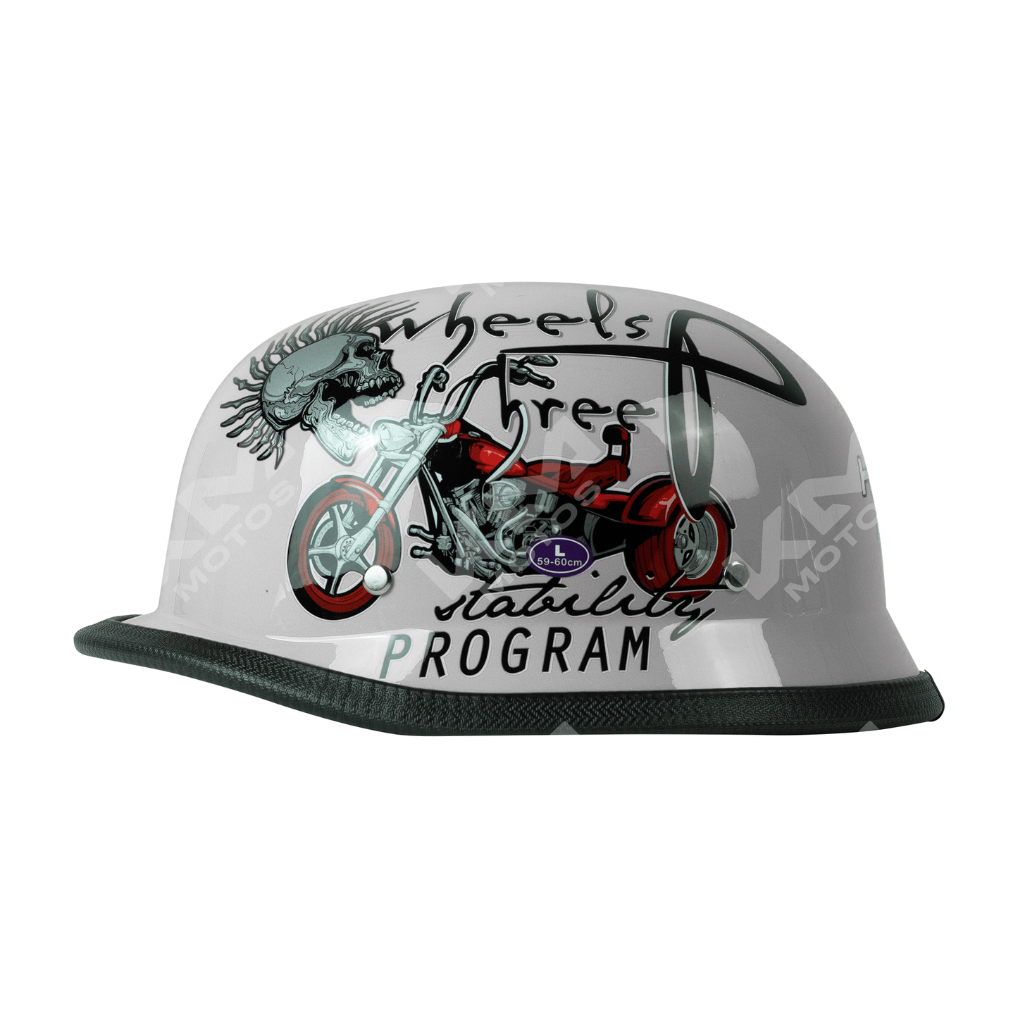 CASCO GORRITA BLANCO BRILLO SOLID (PANDILLERO) DOT WLT307 HS2 "XL"