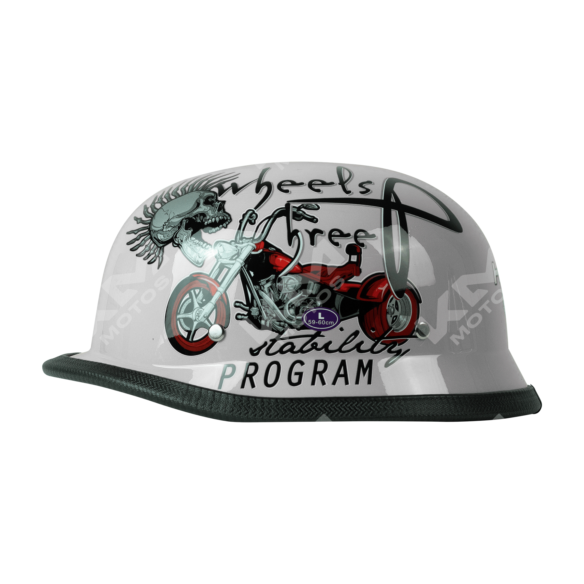 CASCO GORRITA BLANCO BRILLO SOLID (PANDILLERO) DOT WLT307 HS2 "XL"