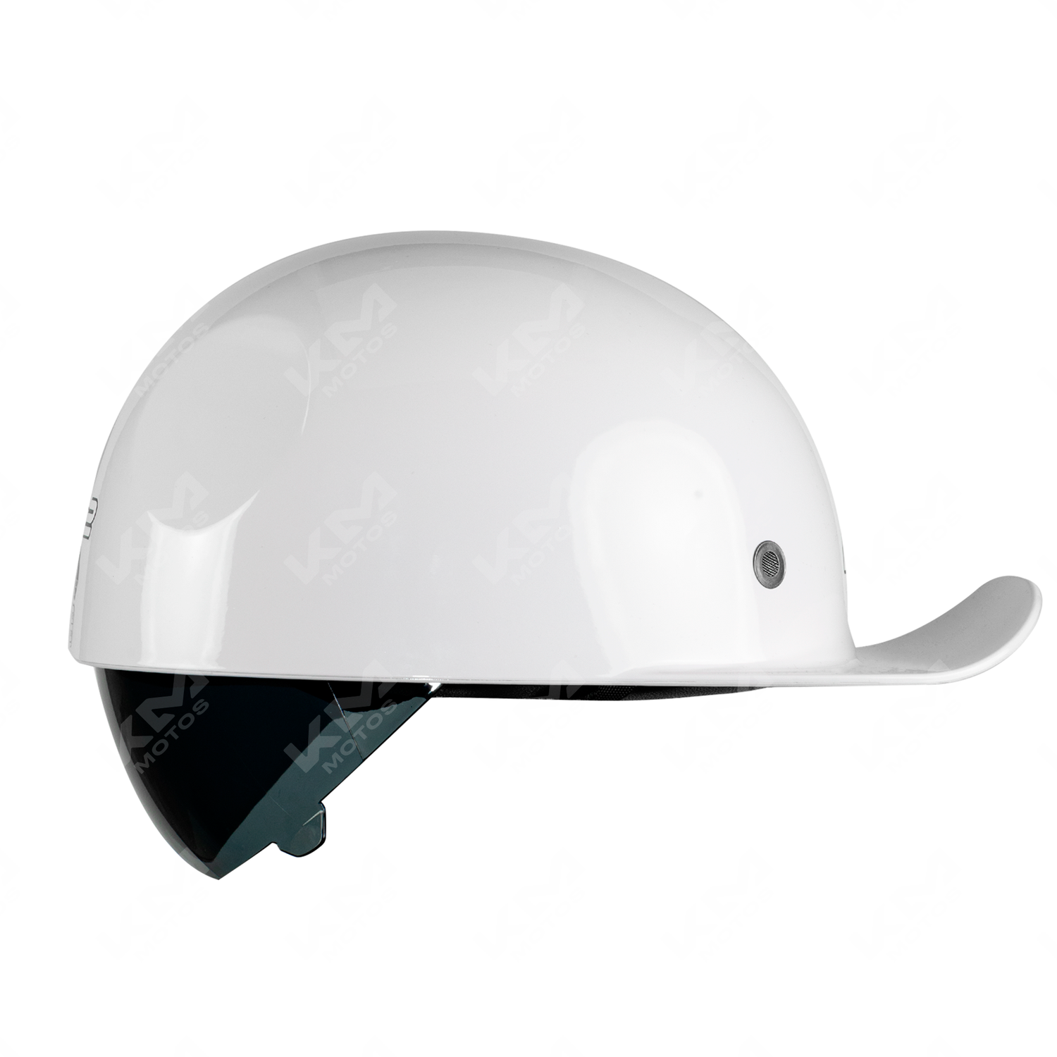Casco abierto Gorríta blanco sólido de KM Motos con visera DOT WLT319 HS2 "L" para motociclistas, diseño seguro y cómodo.