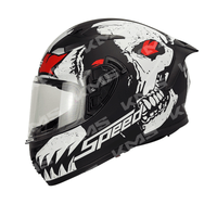 CASCO CERRADO BLANCO/NEGRO SKULL SPEED WLT108 DOT HS2 KMS "L"