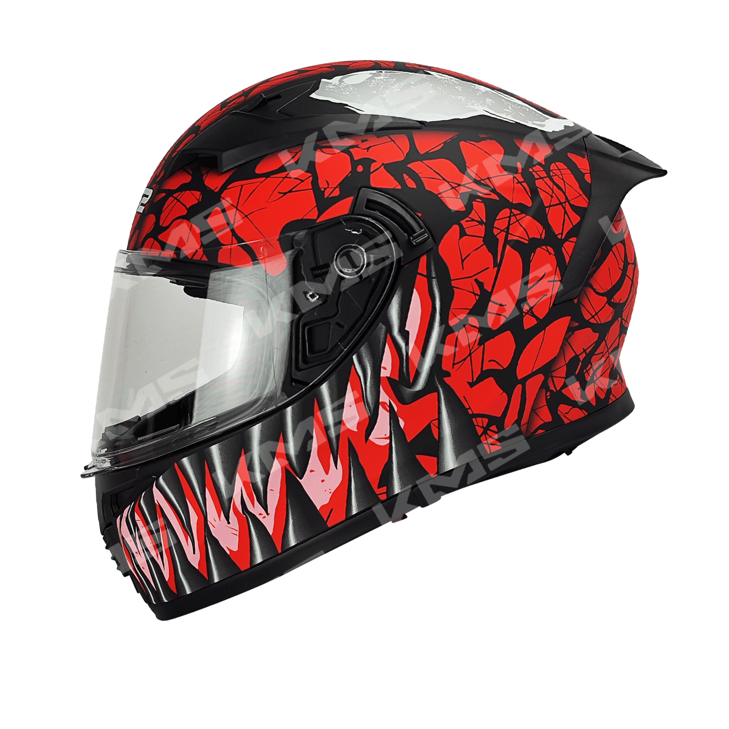 CASCO CERRADO ROJO/NEGRO RED VENOM LS02 WLT108 DOT HS2 KMS "M" - KMMOTOSHN