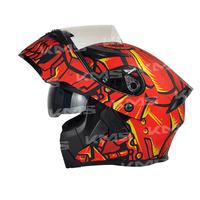 CASCO MODULAR ROJO/NEGRO DEMOND WLT169 DOBLE VISERA DOT HS2 KMS M