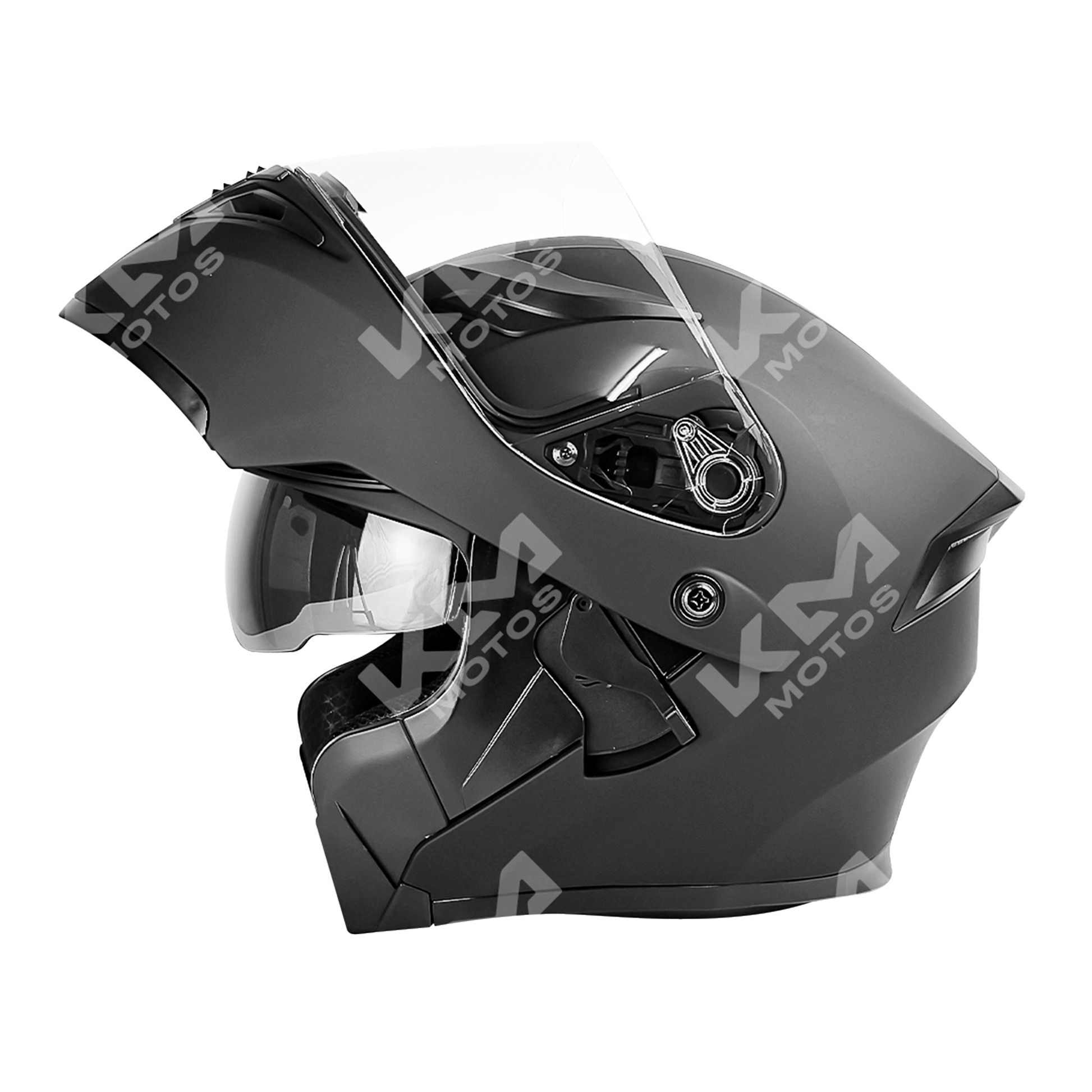 CASCO MODULAR NEGRO MATE SOLID WLT169 DOBLE VISERA DOT HS2 KMS "XXL"
