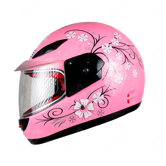 CASCO CERRADO P/NINO BRT ROSADO FLOR WLT501 ABS HS2 "L" - KMMOTOSHN