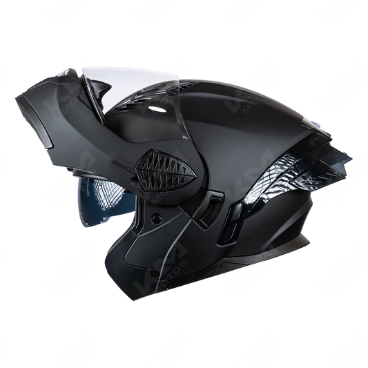 CASCO MODULAR NEGRO MATE SOLID WLT167 DOBLE VISERA DOT HS2 KMS "XL"