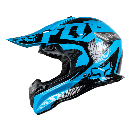 CASCO CROSS AZUL/NEGRO FOX DOT WLT188 HS2 "M"