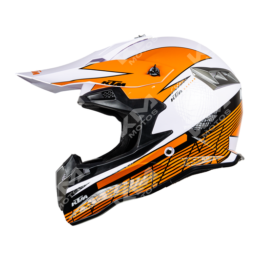 CASCO CROSS BLANCO/ANARANJADO KTM DOT WLT188 HS2 "L"