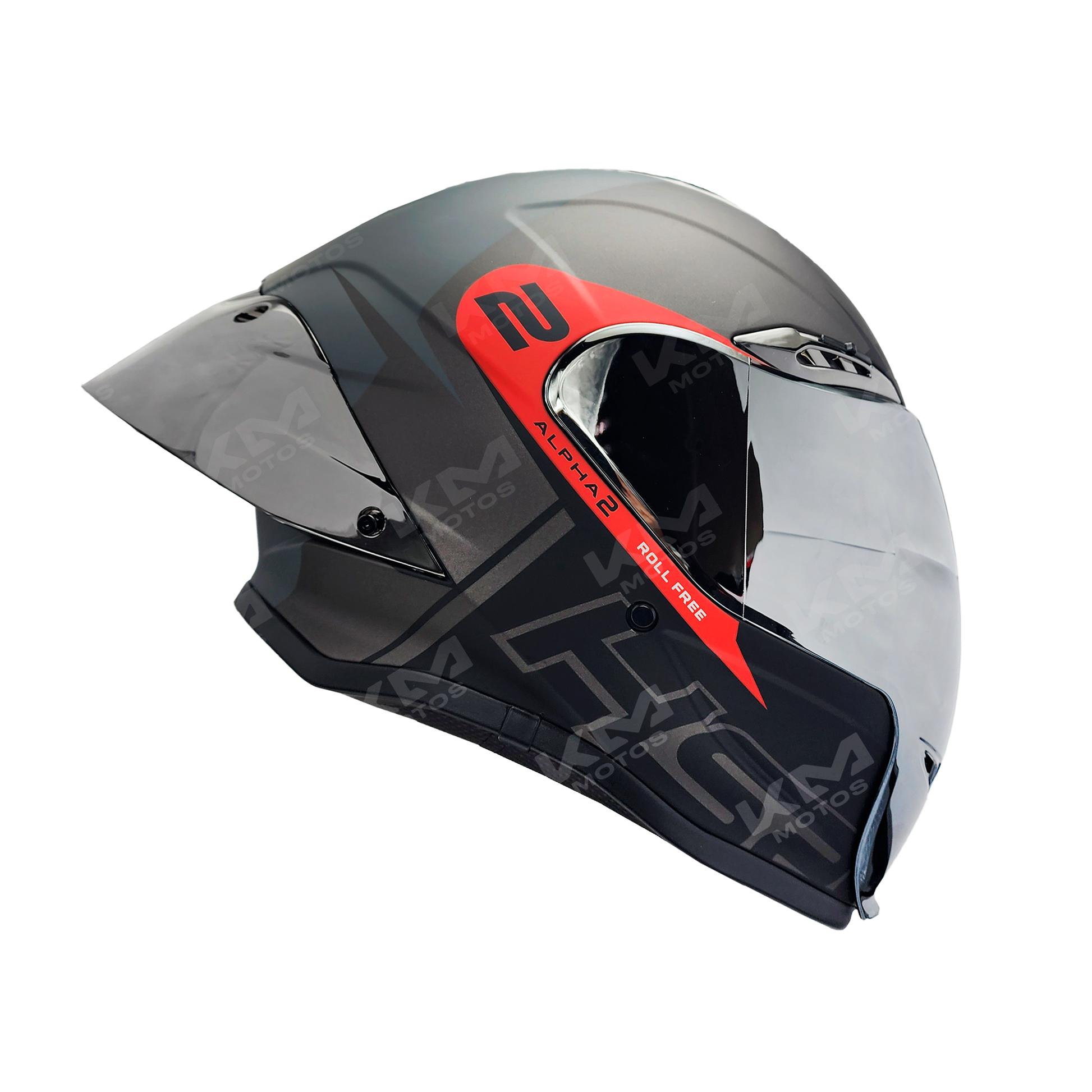 CASCO CERRADO #3 ROJO/NEGRO MATE WLT109 HS2 D.V. VISERA CROMADA "XL - KMMOTOSHN