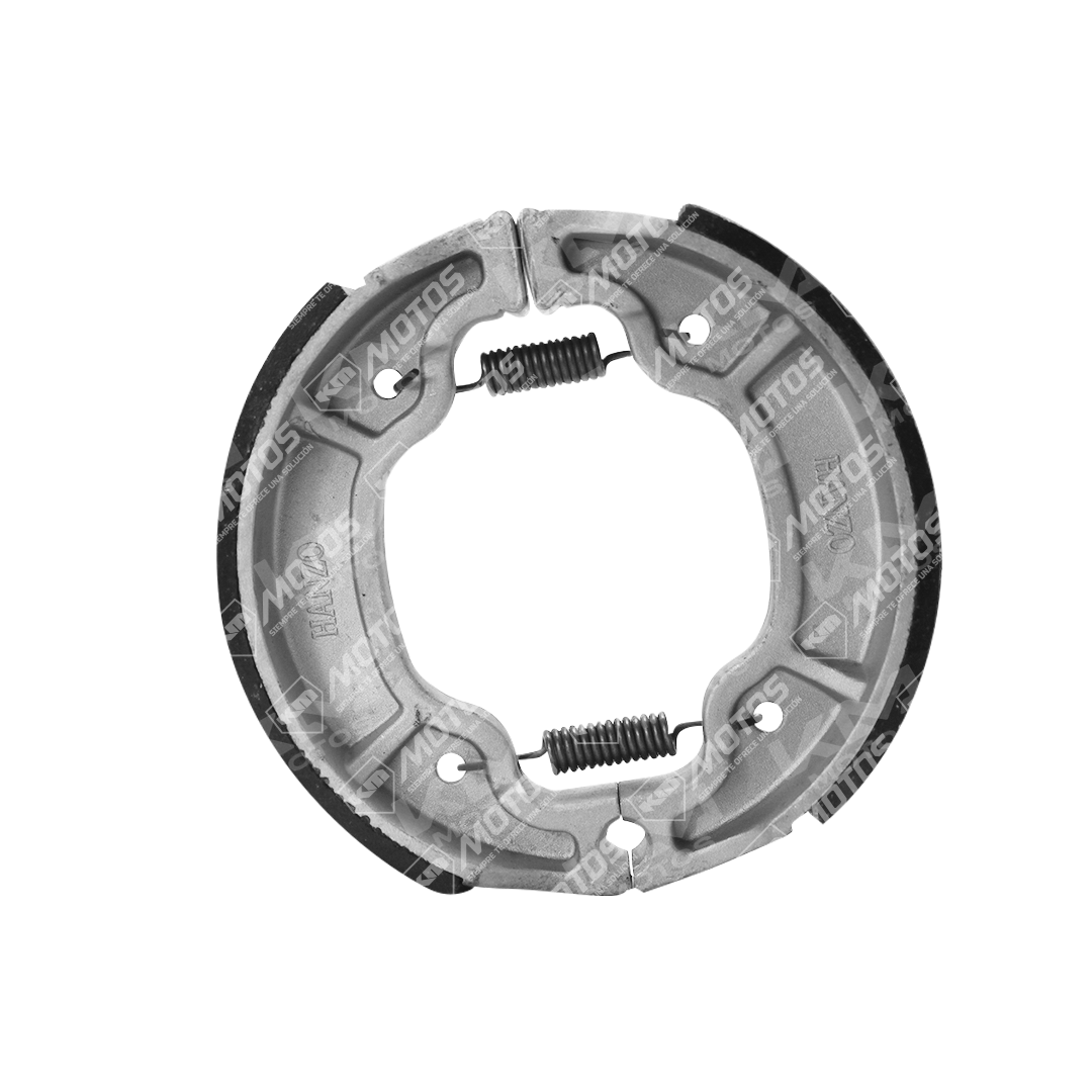 Zapatas de freno GXT200/HJ125-7/GN125, fricciones de freno para motocicleta, vista de las zapatas en la imagen.