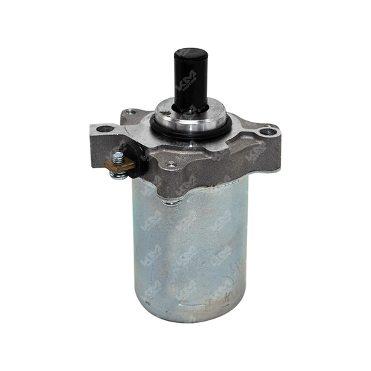 Motor de arranque Crux Revo, componente de inicio de motor en imagen, con detalles del engranaje y carcasa metálica.