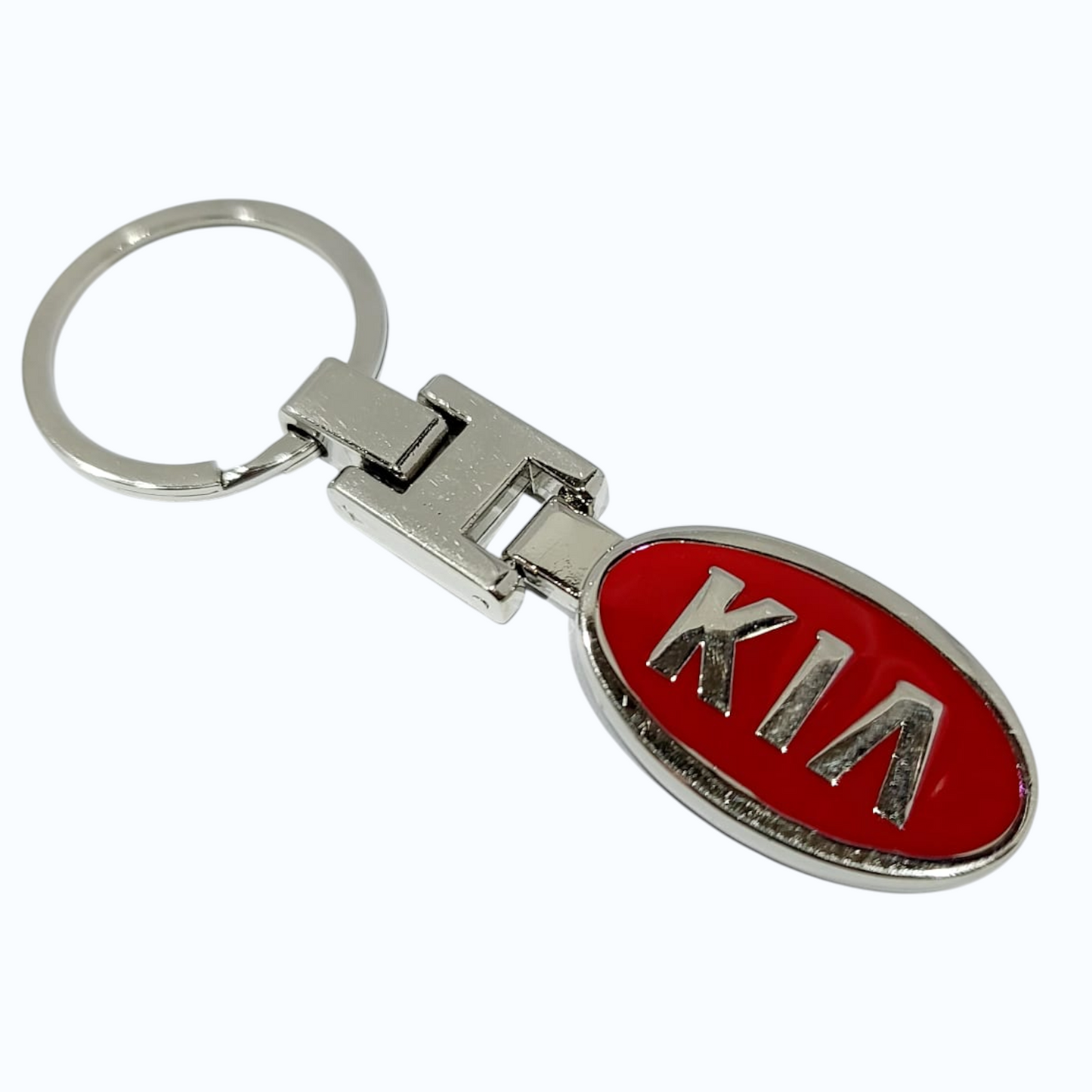 Llavero de metal con logo original de KMMOTOSHN, diseño de carros, accesorio resistente y decorativo para llaves.