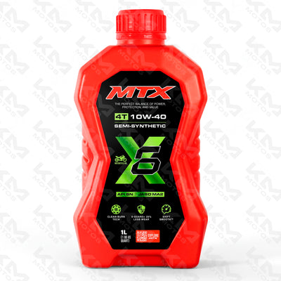 Aceite Moto 10W-40 Semi Sintético MTX 1 Litro - API SN / JASO MA2