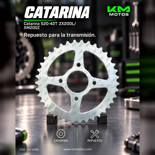 Catarina 520-42T ZX200L/ XM200Z (DISCO de Freno Trasero) — P019086 | KM Motos