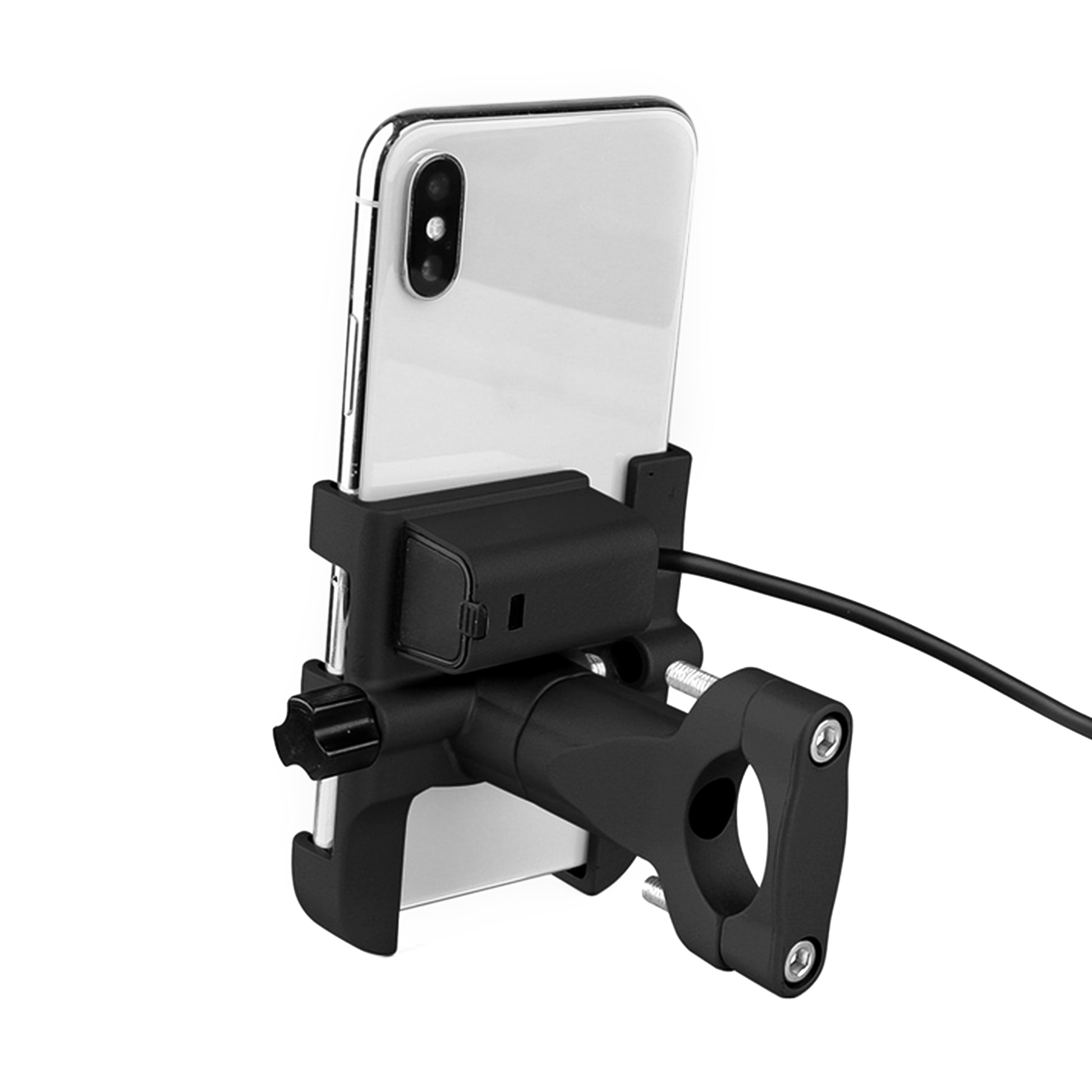 Porta Celular Metálico Más Cargador USB   - KMMOTOSHN