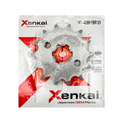 Piñón XENKAI de 14 dientes para YBR125, sprocket de cadena 428H, componente de transmisión para motocicleta.