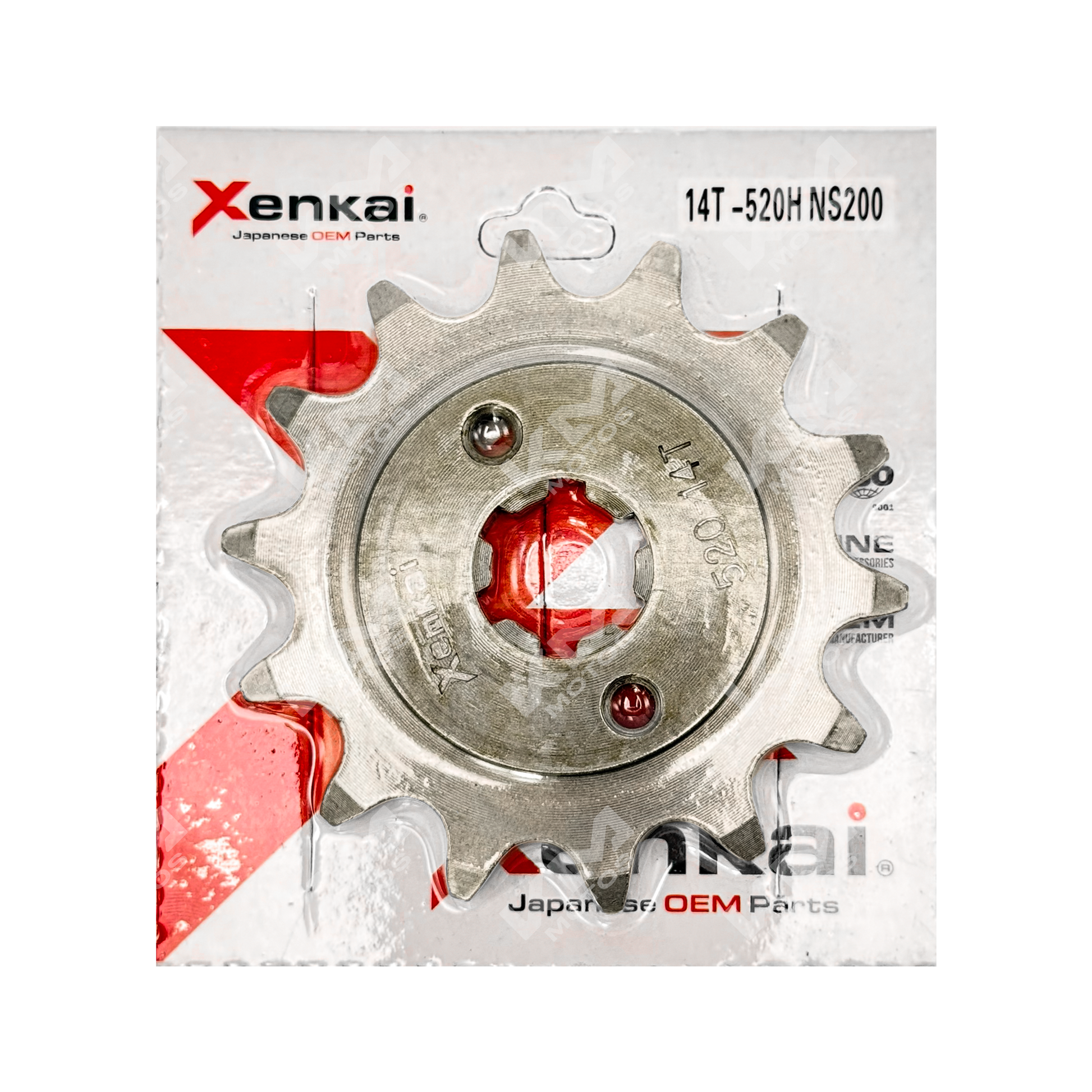 Engranaje de 14 dientes para cadena 520H de la motocicleta NS200 de XENKAI, con acabado resistente y diseño duradero