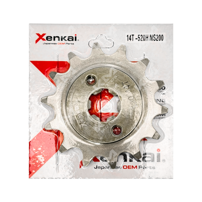 Engranaje de 14 dientes para cadena 520H de la motocicleta NS200 de XENKAI, con acabado resistente y diseño duradero