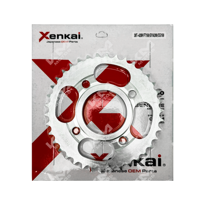 Bujes XENKAI Catarina 38T/428H FT150/GYA200/CG150, componentes mecánicos en color metálico.
