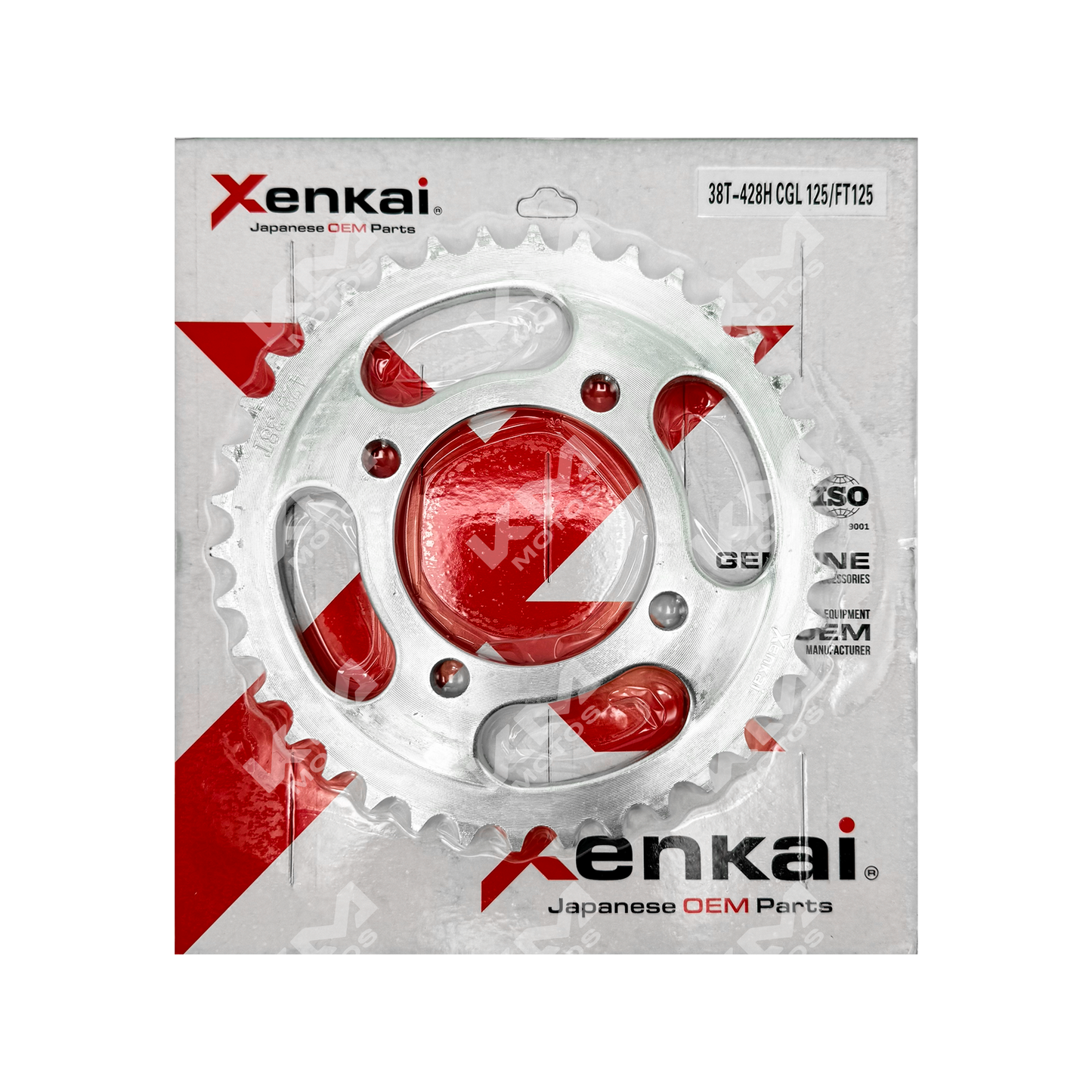 Catarina XENKAI 38T/428H compatible con CGL125 y FT125, engranaje de transmisión para motocicleta en imagen.
