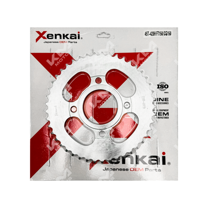 Bujes XENKAI CATARINA 45T/428H FT150/CG150 con diseño compacto y resistente, ideal para maquinaria agrícola.