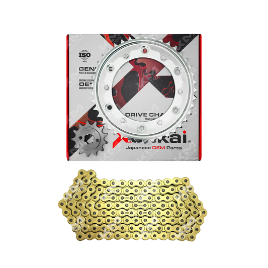 Kit de tracción XENKAI para ZX250R/GXT250R con cadena dorada de 41T/13T-520H-118L, pieza de arrastre para motos.