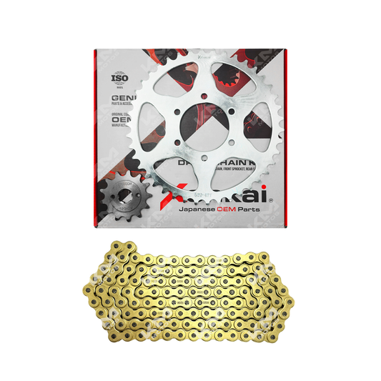 Kit de tracción XENKAI con cadena dorada 42T/13T para GSR4/250Z, cr5pro, resistente y de alta calidad.